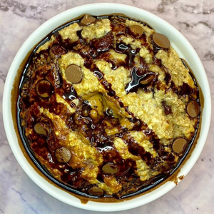 Delicious Vegan Chocolate Baked Oats with Cacao Powder and Protein